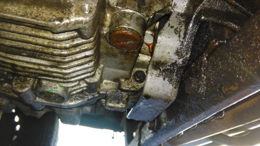 Rear engine leak